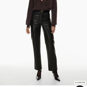 NWT Aritzia Wilfred Melina black leather Pants size 2